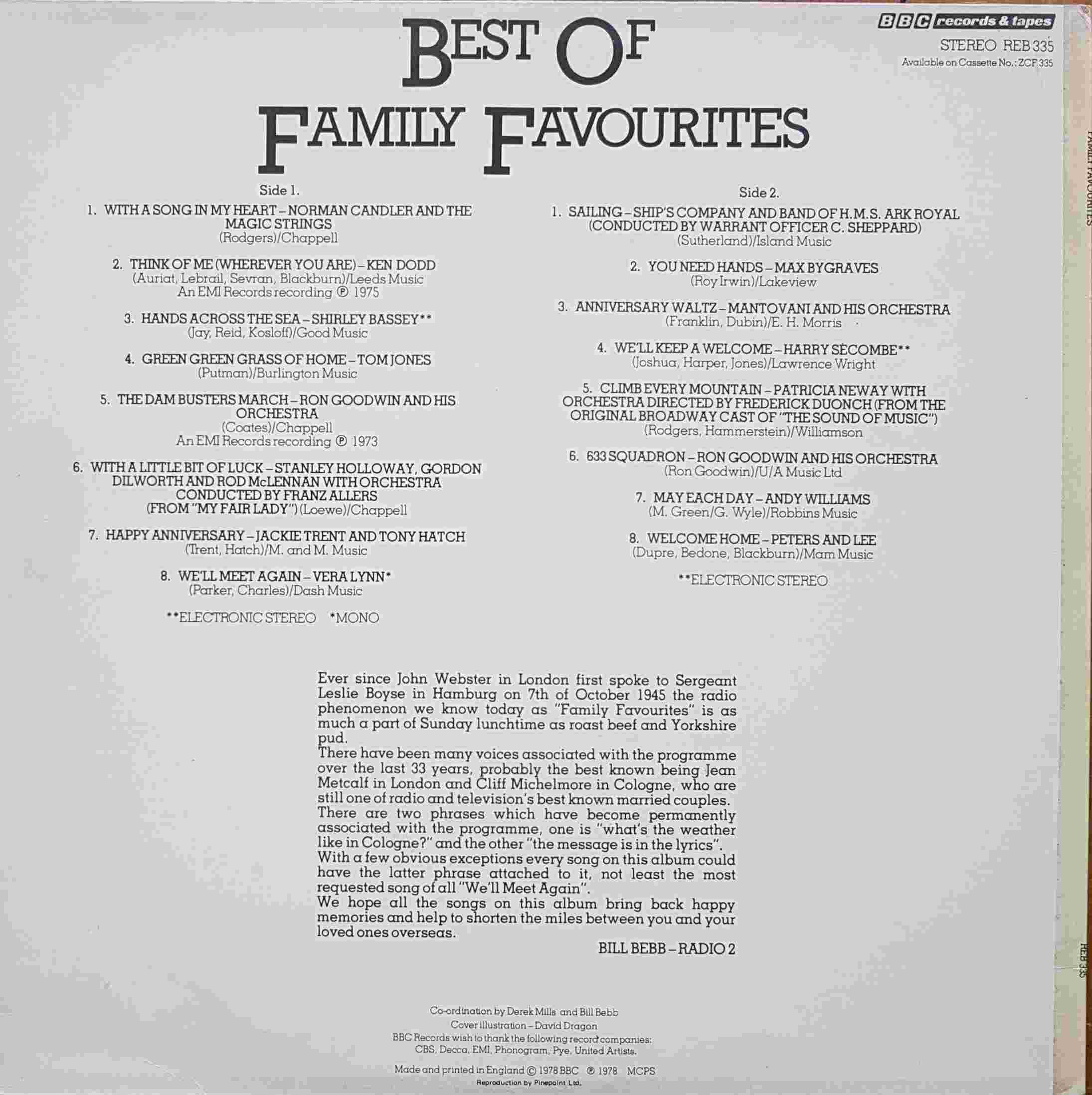 Picture of REB 335 The best of family favourites by artist Various from the BBC records and Tapes library
